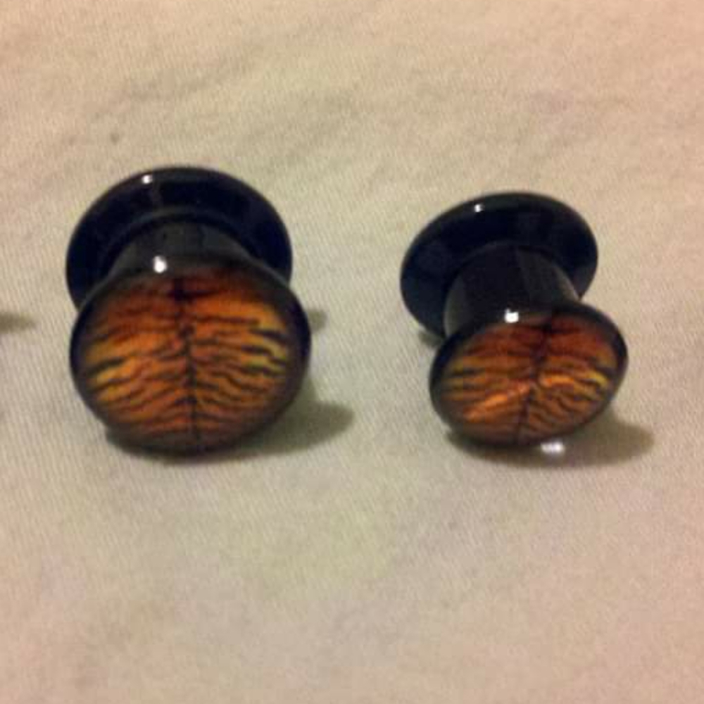 Tiger Print Plug Earrings